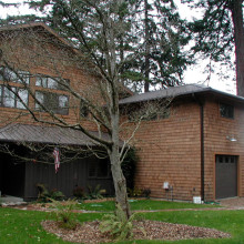 Exterior of Indianola home after remodel and second-story addition