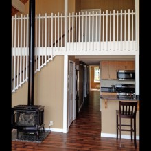 After remodel in Holly-Seabeck home with new kitchen and custom stairway railing