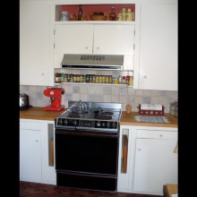 Before remodel: The kitchen stove area