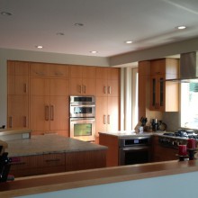 Modern open kitchen remodel with updated cabinets and maximum light, Sun Day Cove, Bainbridge Island